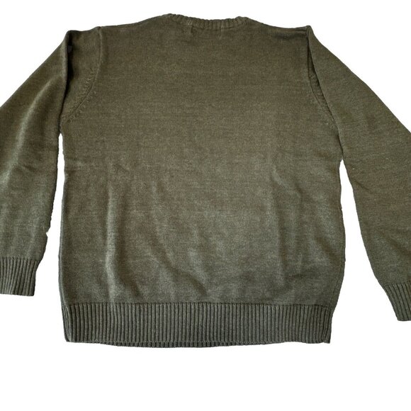 Oscar De La Renta Sweater Men’s L Green Vtg Light Cable Knit - Picture 8 of 11